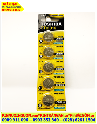 COMBO 1vỉ 5viên Pin Toshiba CR2016; Pin 3v lithium Toshiba CR2016 (20mmx1.6mm) chính hãng _Giá chỉ 57.000đ/ Vỉ 5viên
